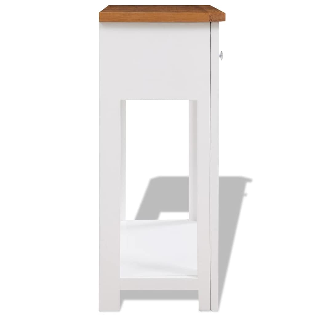 Solid Oak Wood Console Table with 2 Drawers Q250