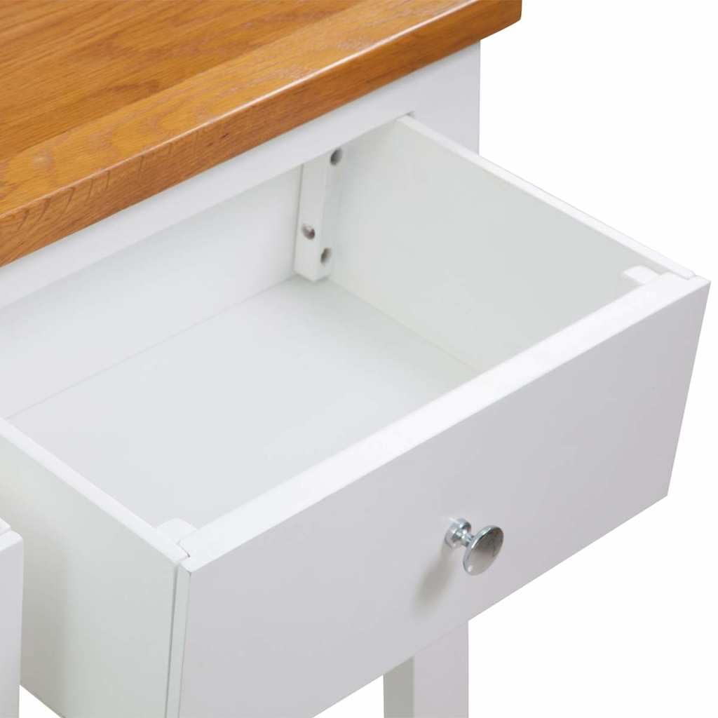Solid Oak Wood Console Table with 2 Drawers Q250