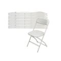 White Stackable Plastic Folding Chair 10-Pack X82243