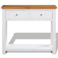 Solid Oak Wood Console Table with 2 Drawers Q250