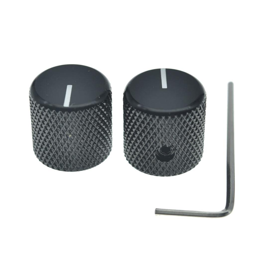Aluminium Guitar Bass Knobs, Set of 2, Black A96511