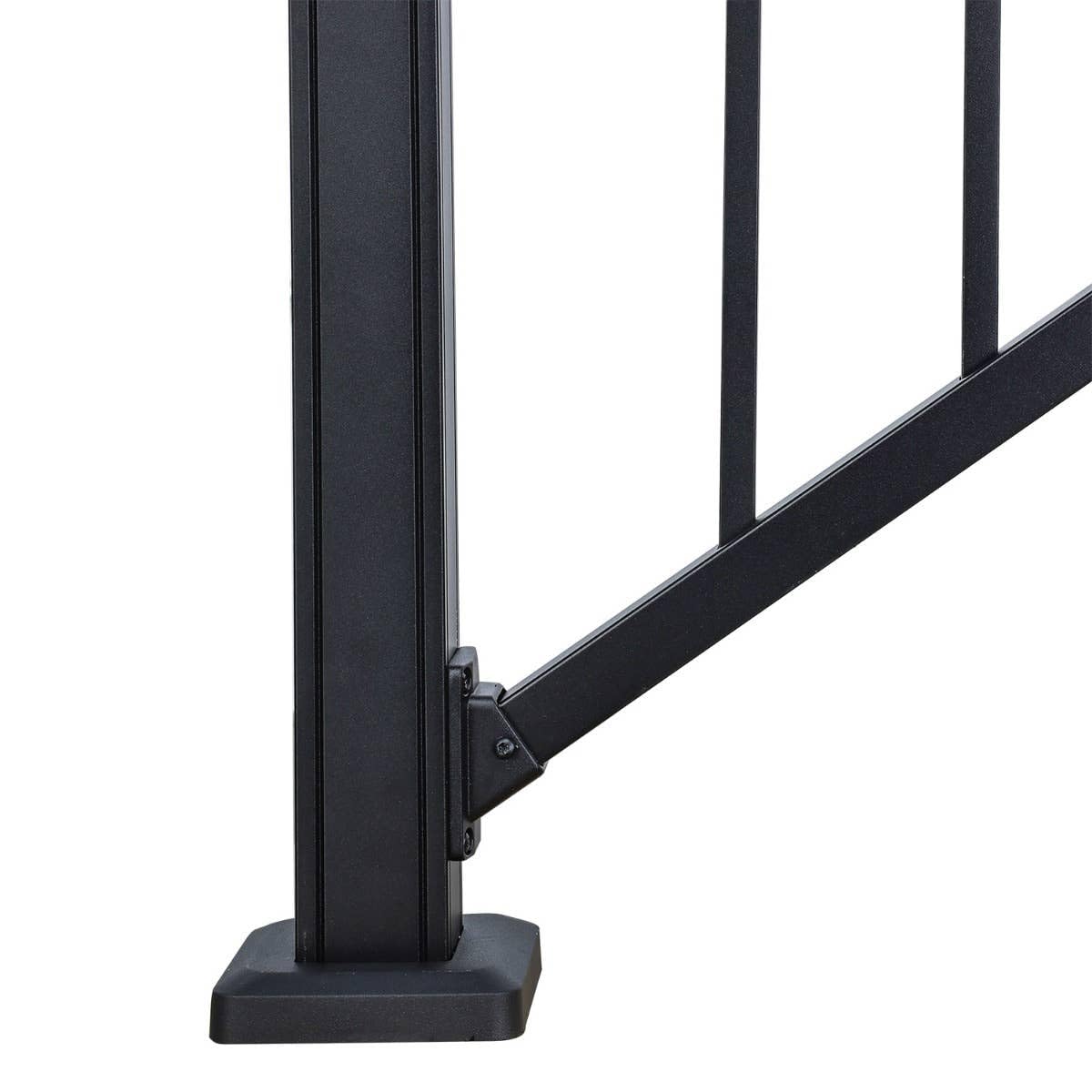 Black Aluminum Deck Stair Railing Kit, 6-Ft x 36-in N97313