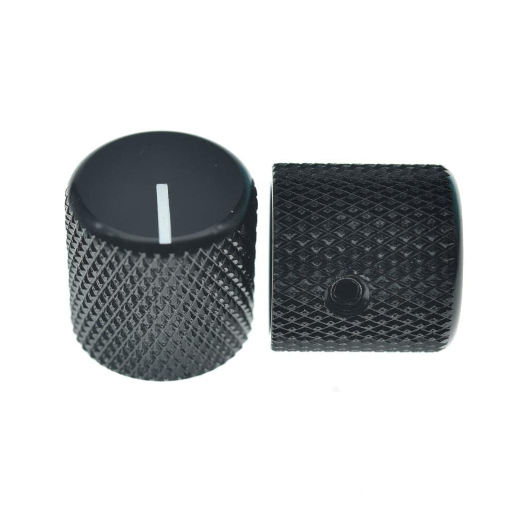 Aluminium Guitar Bass Knobs, Set of 2, Black A96511