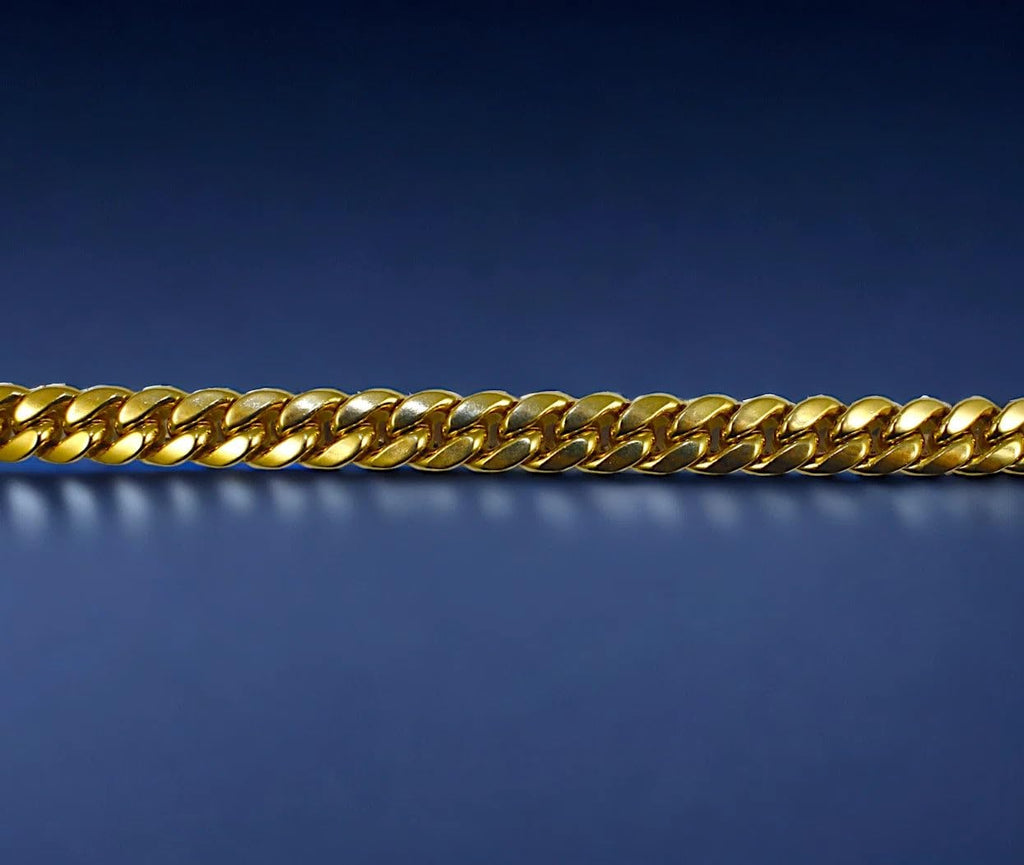 14K Yellow Gold Solid Miami Cuban Chain J7119