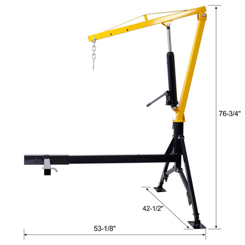 1000 lbs Hydraulic Truck Bed Crane Hoist B8355