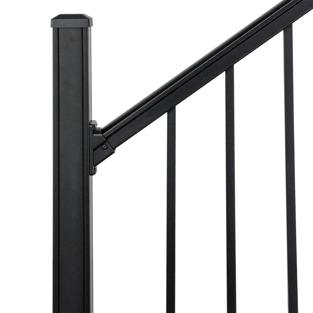 Black Aluminum Deck Stair Railing Kit, 6-Ft x 36-in N97313
