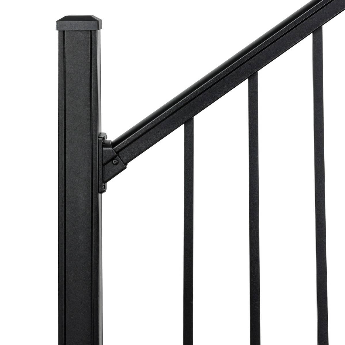 Black Aluminum Deck Stair Railing Kit, 6-Ft x 36-in N97313