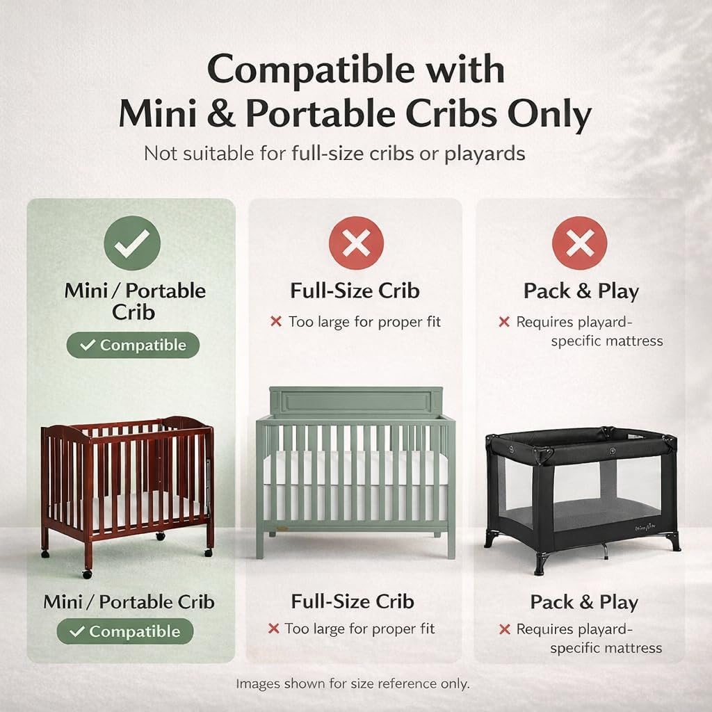 2-in-1 Mini Crib Mattress, Dual-Sided Waterproof H795188