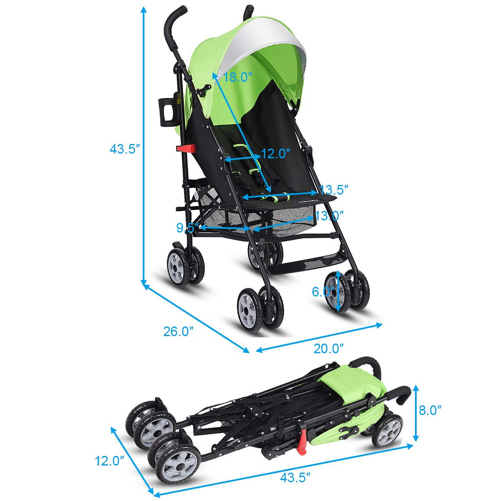 Lightweight Compact Travel Stroller Green T58566