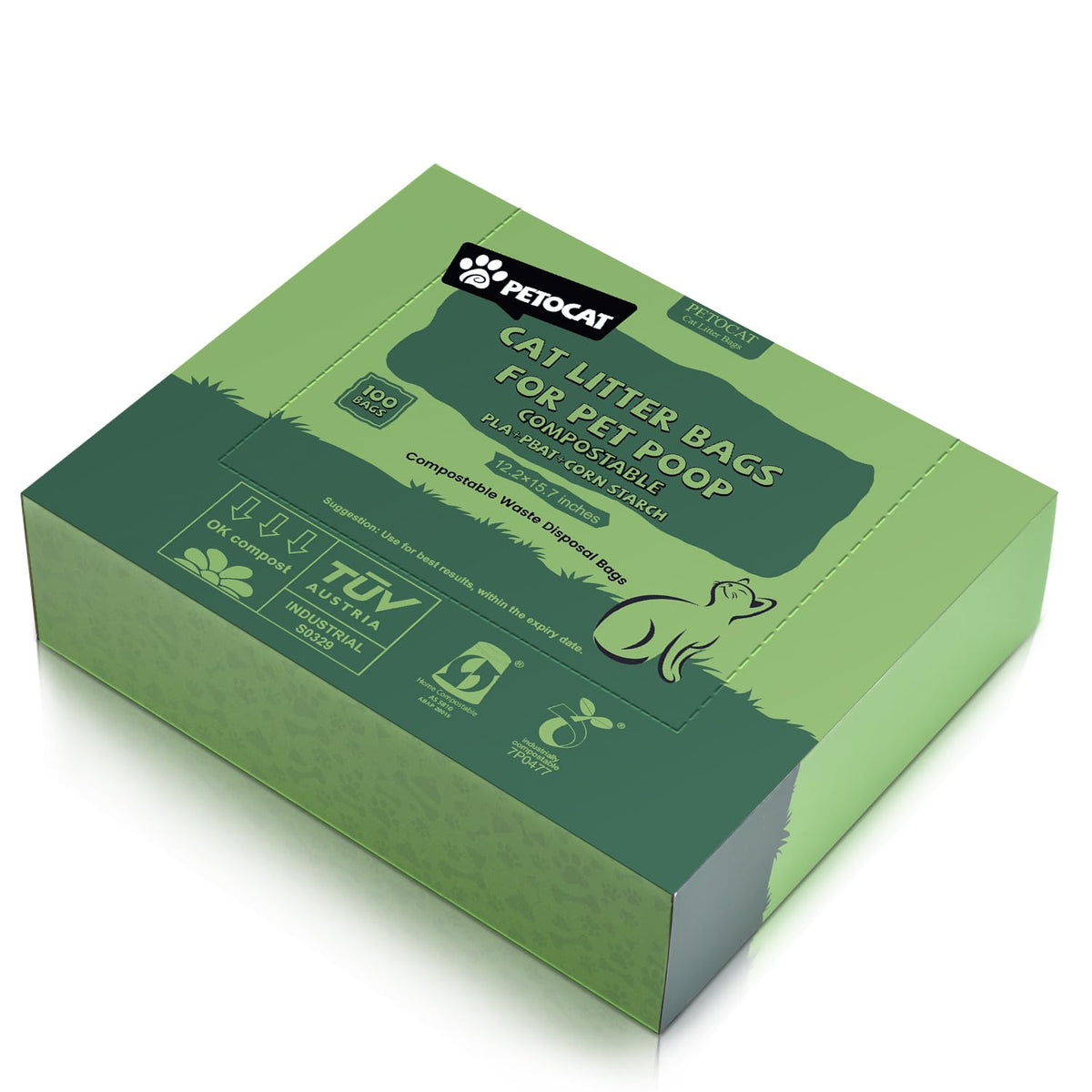 Biodegradable Unscented Cat Litter Bags 100 Count T641