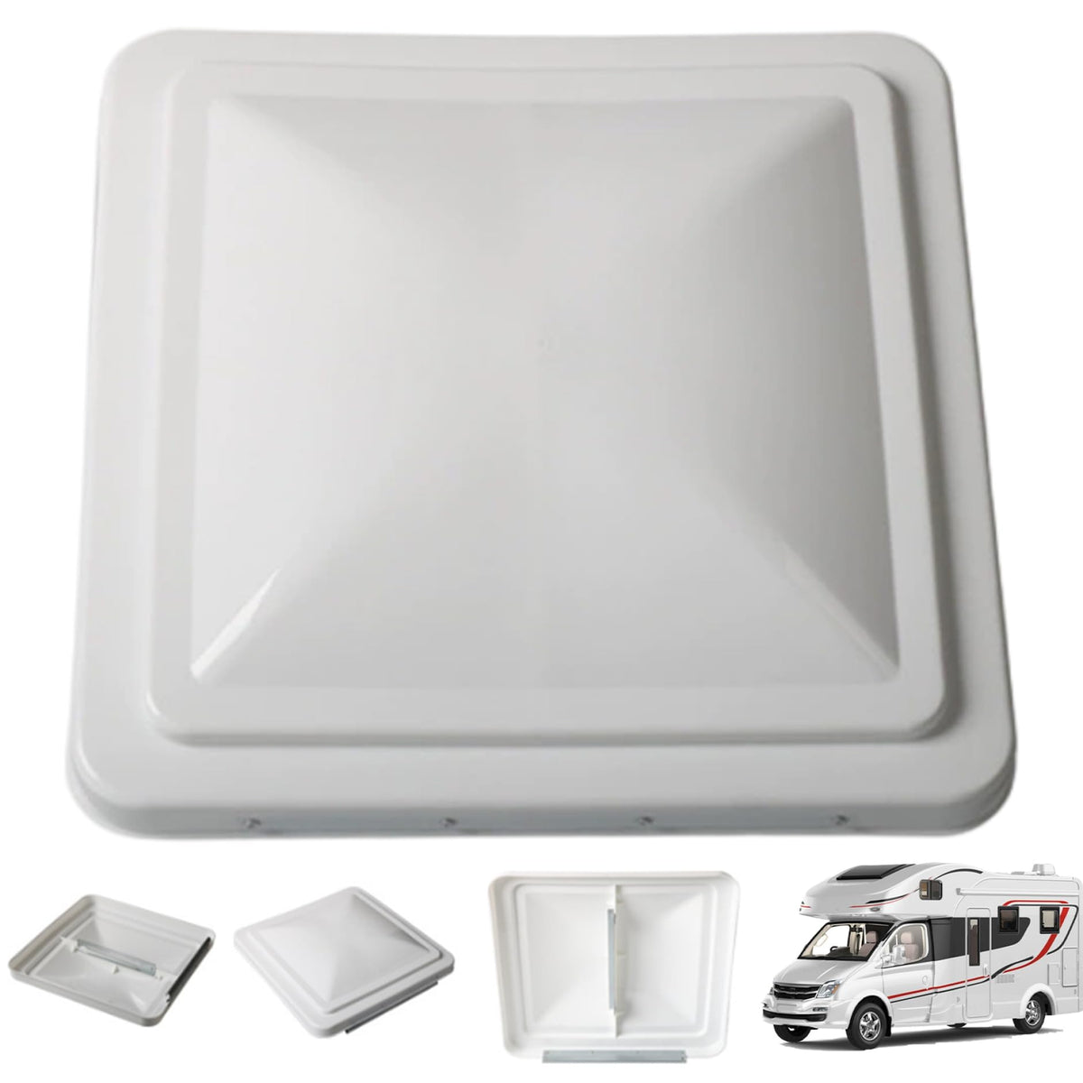 14 Inch White Weather-Resistant Plastic RV Vent Cover A52057
