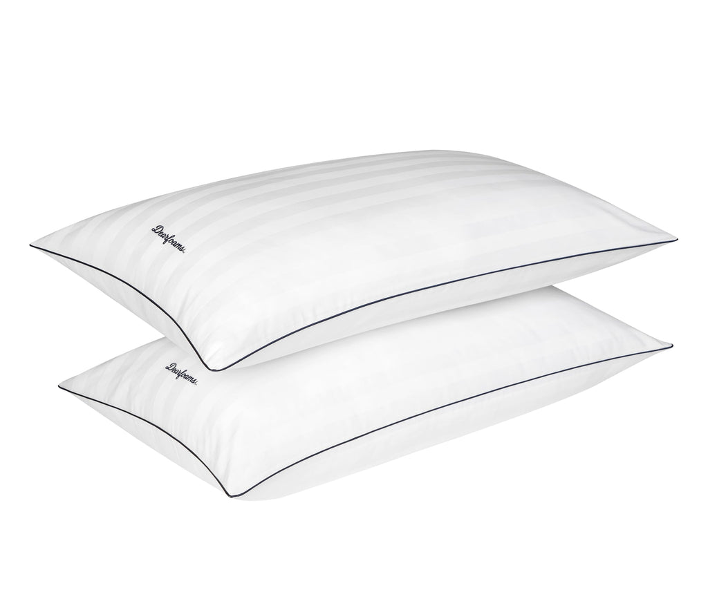 Set of 2 King Size Cotton Stripe Down Alternative Bed Pillows L59615