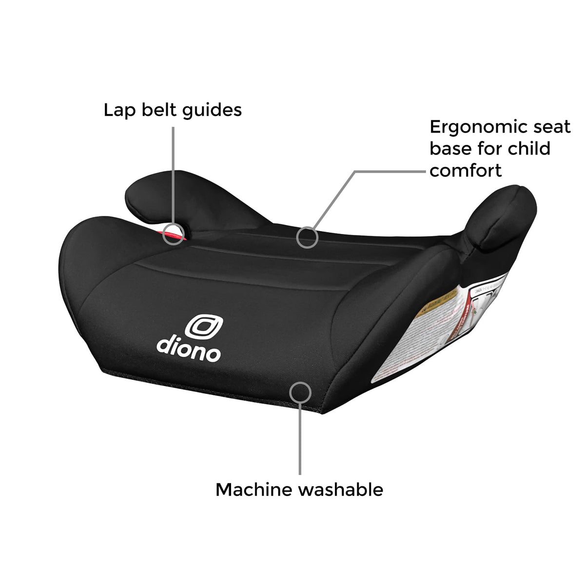 Black Backless Booster Car Seat, Pack of 2 R553