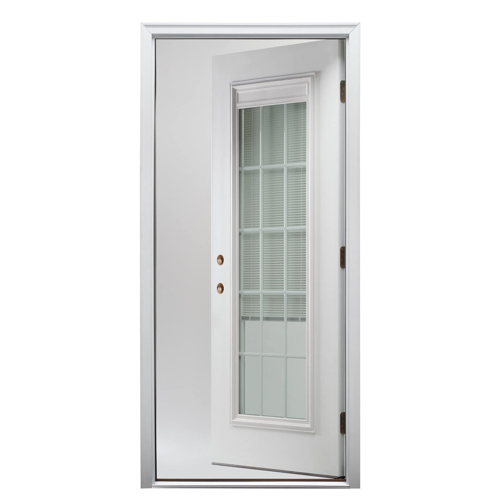 Primed Steel Right-Hand Inswing Full Lite Prehung Front Door 36" x 80" U881