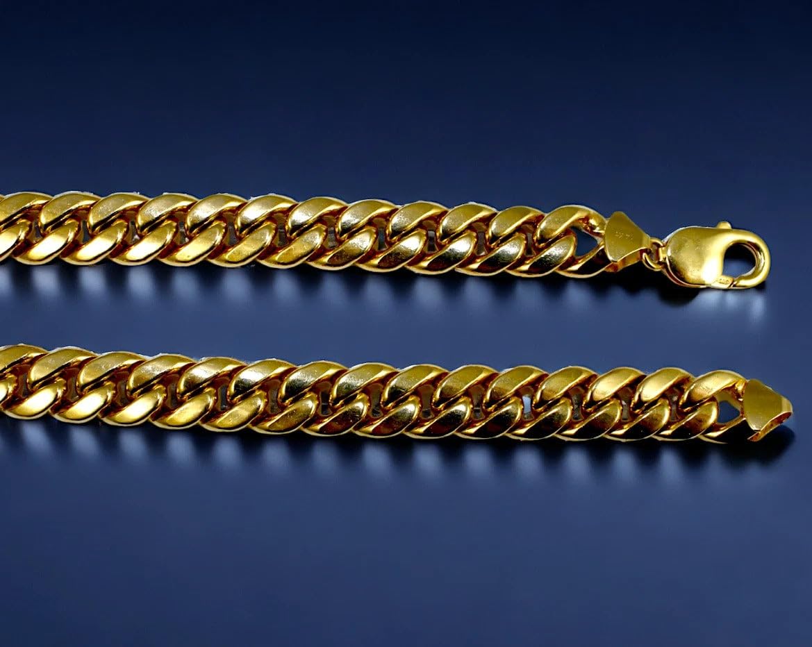 14K Yellow Gold Solid Miami Cuban Chain J7119