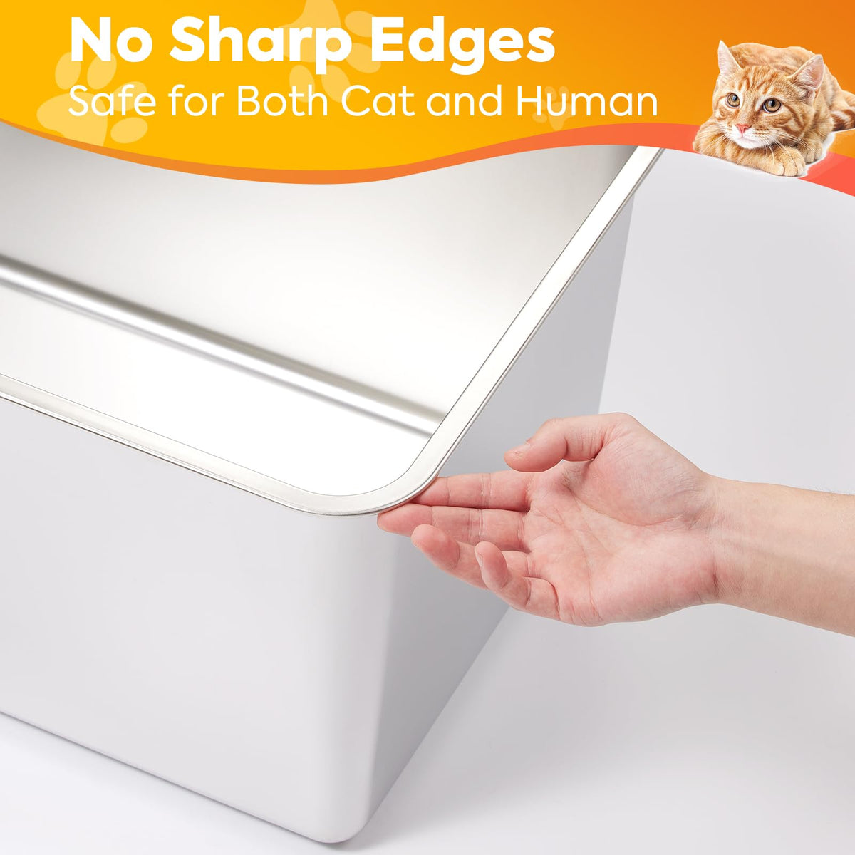 XXL High Sided Stainless Steel Litter Box E21316
