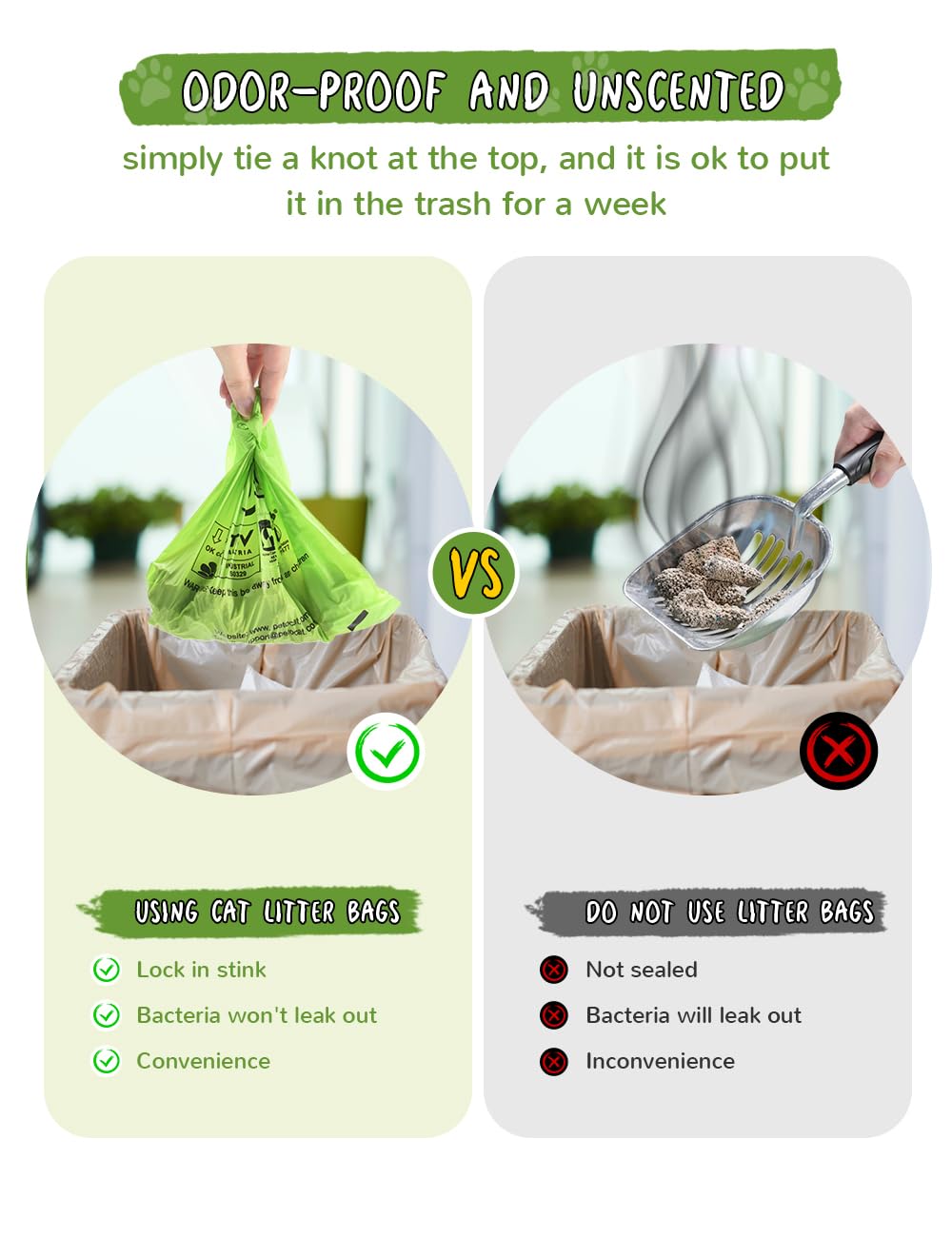 Biodegradable Unscented Cat Litter Bags 100 Count T641