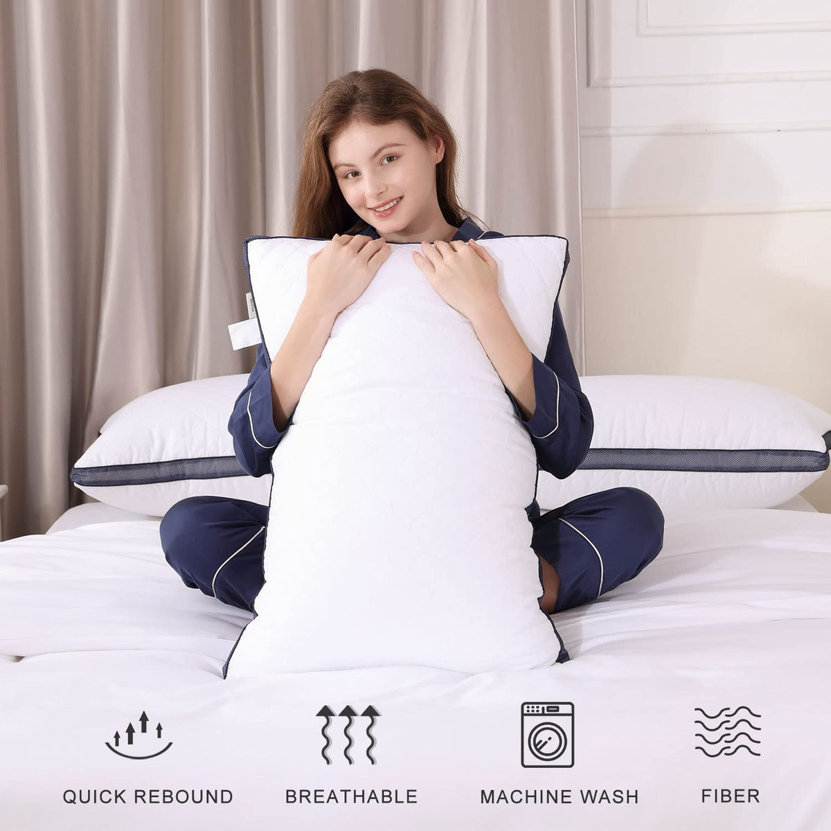 Queen Size Bed Pillows Set of 2 M458