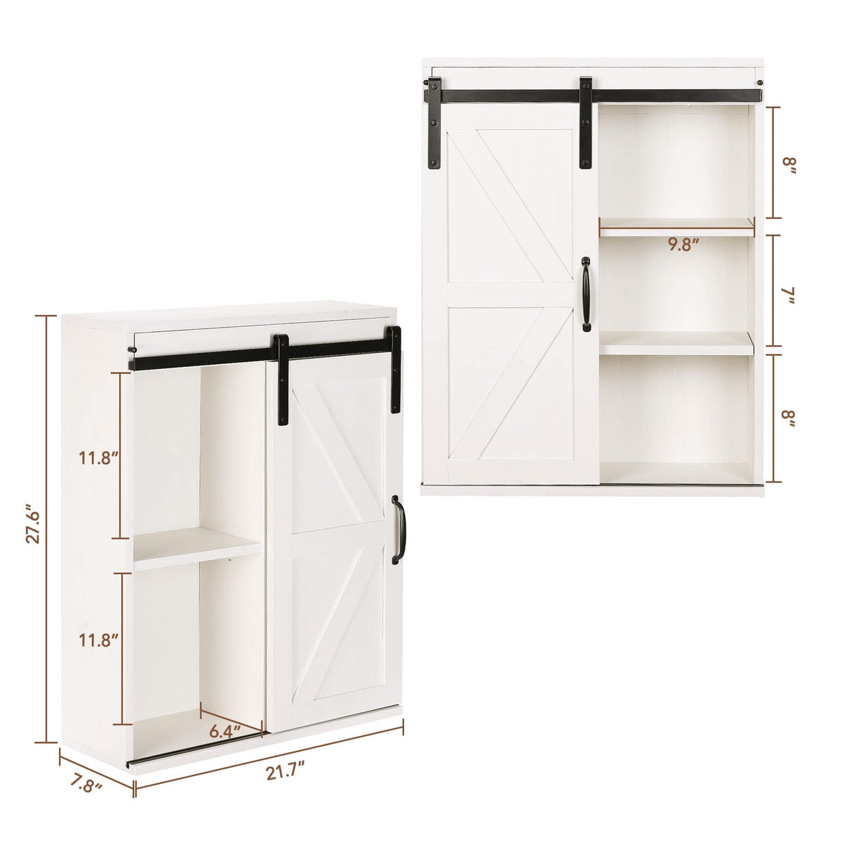 Wall Cabinet with Sliding Barn Door Z837254