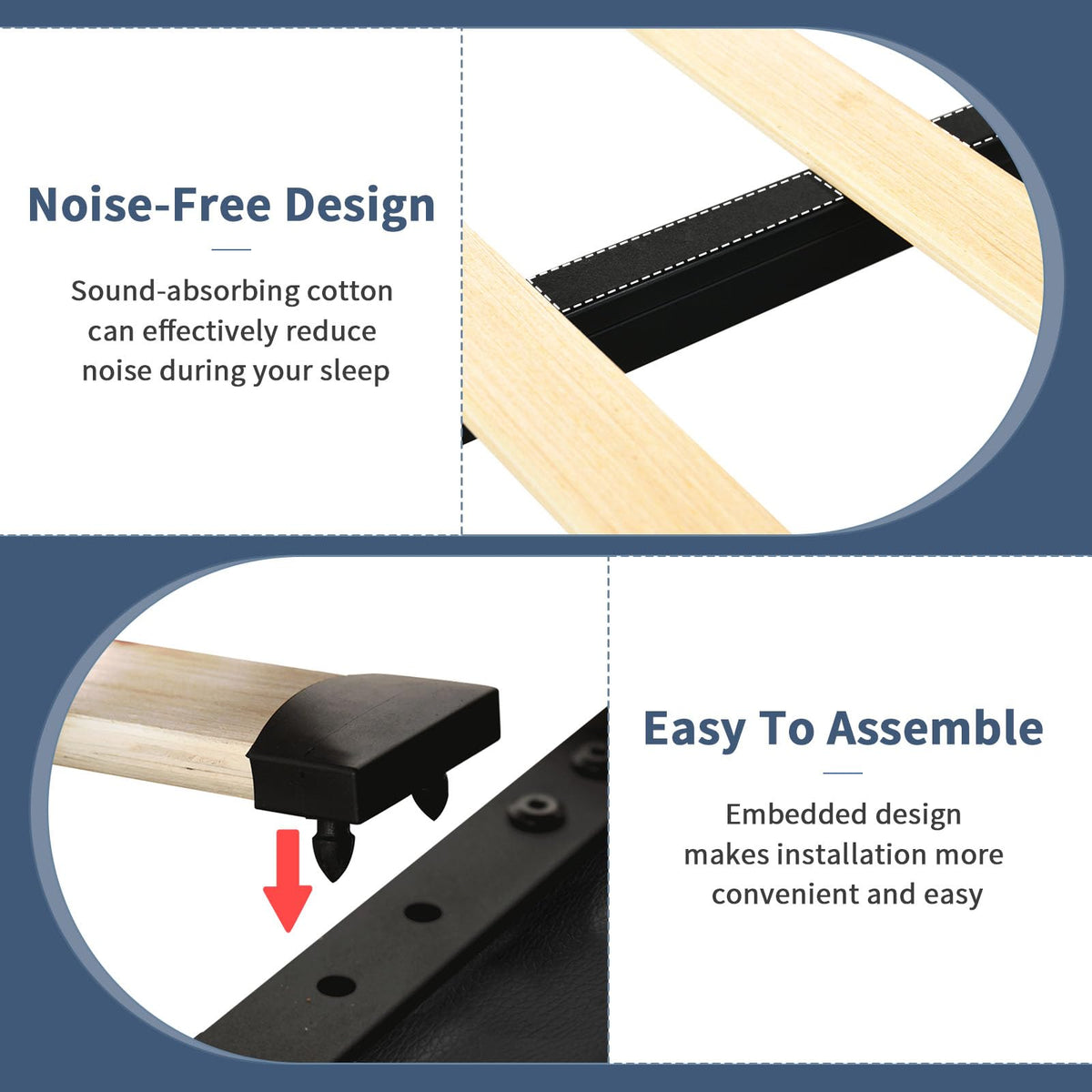 Black Full Size Upholstered Bed Frame with 4 Drawers and LED Lights V978