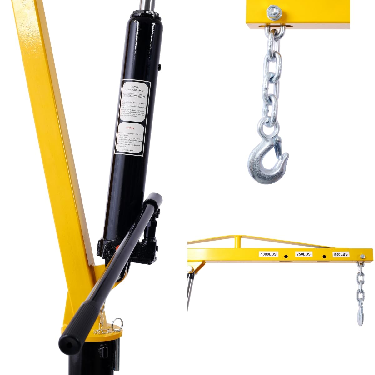 1000 lbs Hydraulic Truck Bed Crane Hoist B8355