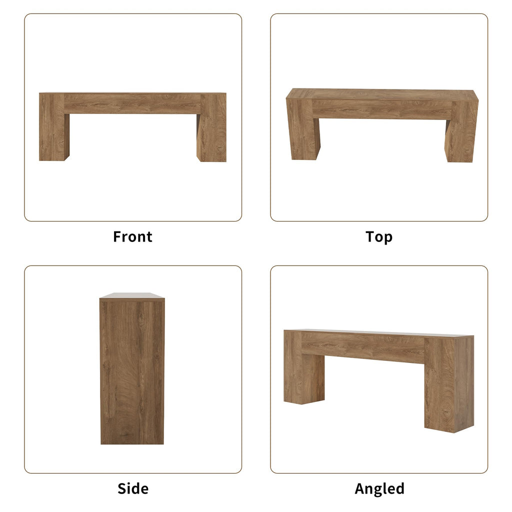 86-Inch Natural Oak Brown Console Table U877