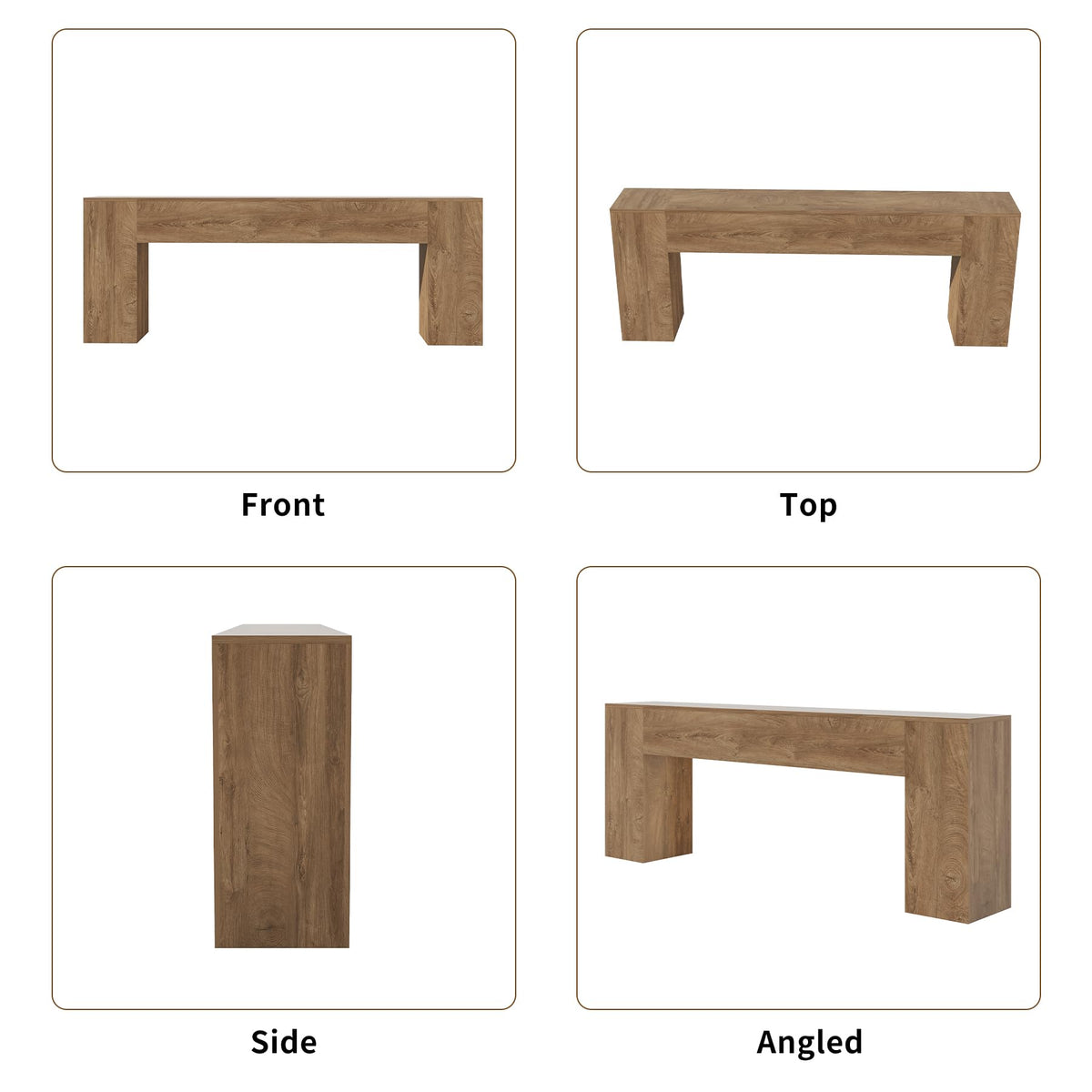 86-Inch Natural Oak Brown Console Table U877