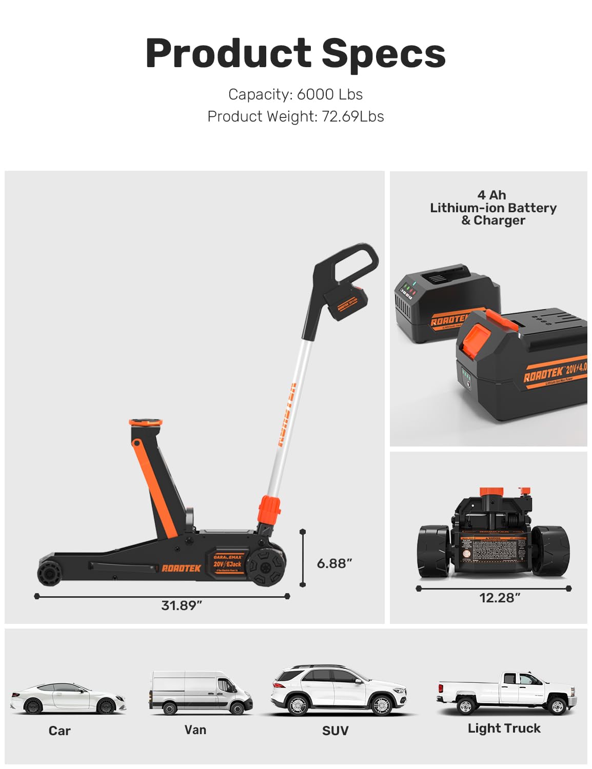 3 Ton Low Profile Electric Floor Jack Q45167