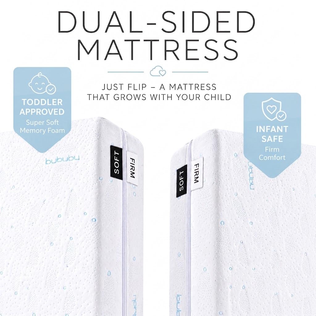 52x27.5x6 Dual-Sided Gel Memory Foam Crib Mattress S7201
