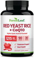 Red Yeast Rice 1215 mg CoQ10 Alpha Lipoic Acid Flaxseed 90 Capsules V691