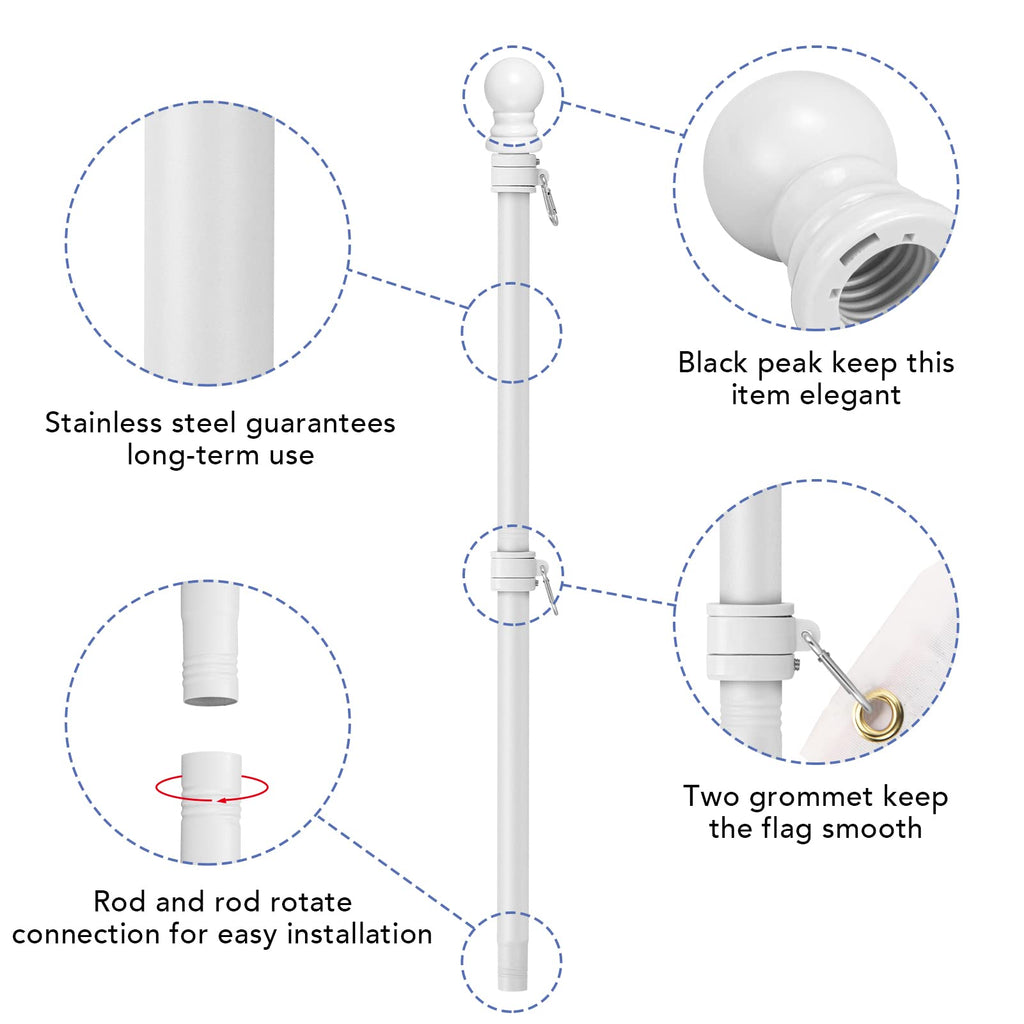 6FT Flag Pole with Bracket and Tangle-Free Rings Y175766