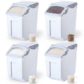 4 Pack 30 LB Airtight Dog Food Storage Container with Wheels Gray U14715