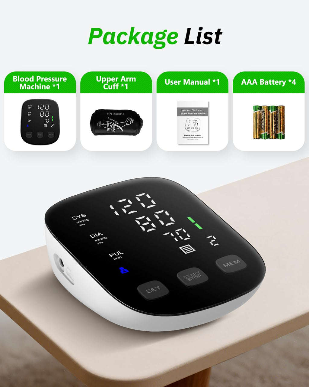 Blood Pressure Monitor Upper Arm Large Cuff Digital BP Machine E8352