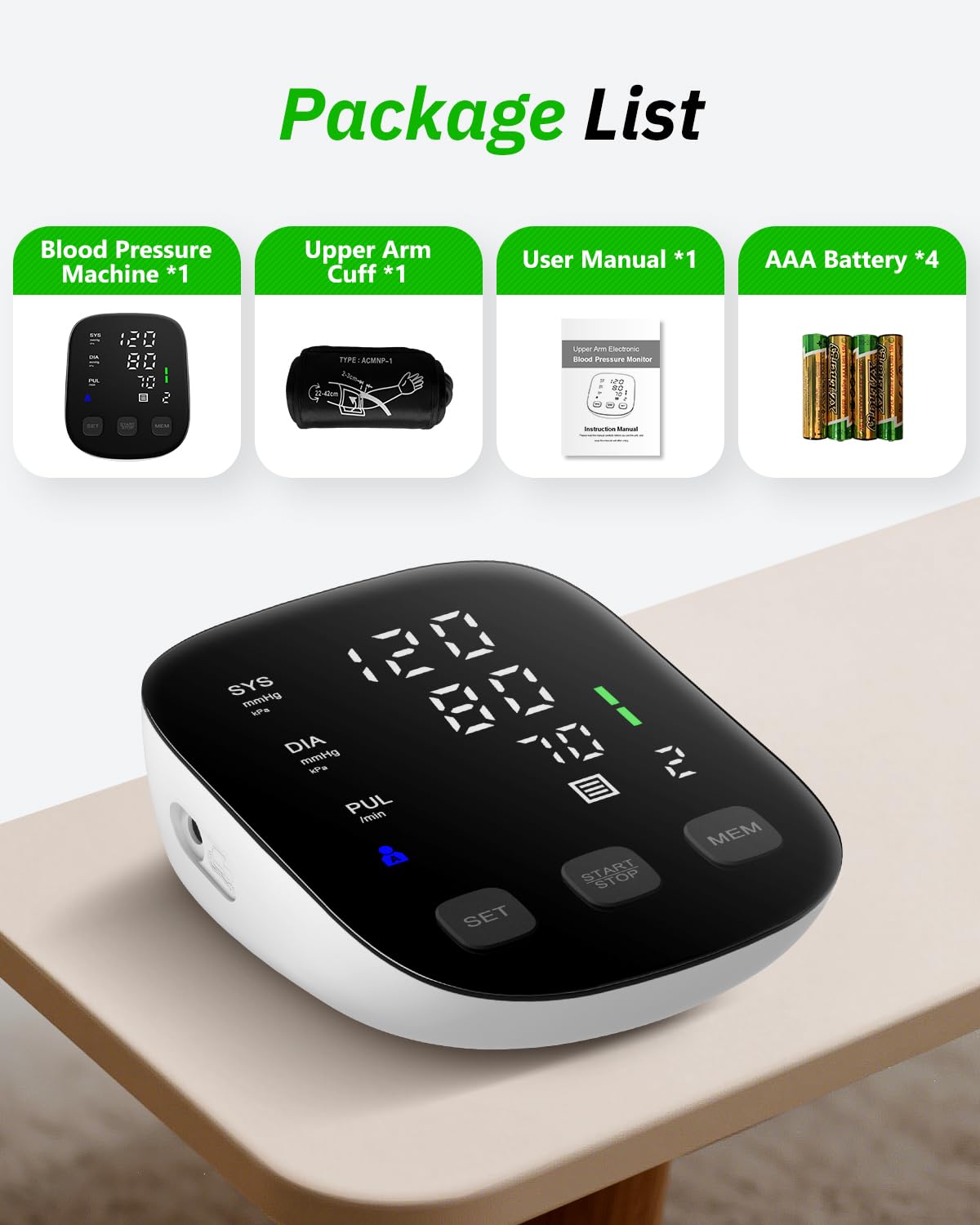 Blood Pressure Monitor Upper Arm Large Cuff Digital BP Machine E8352