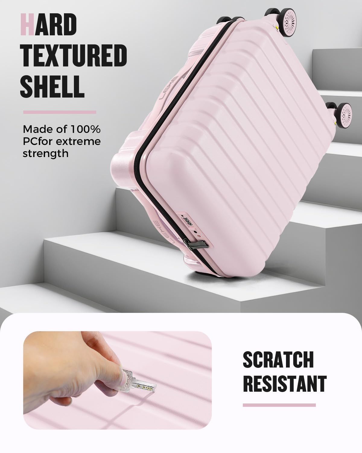 16 Inch Underseat Carry On Luggage Light Pink Z80176