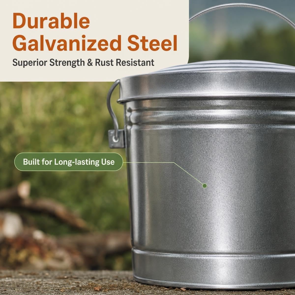 6 Gallon Galvanized Storage Can with Lid M209