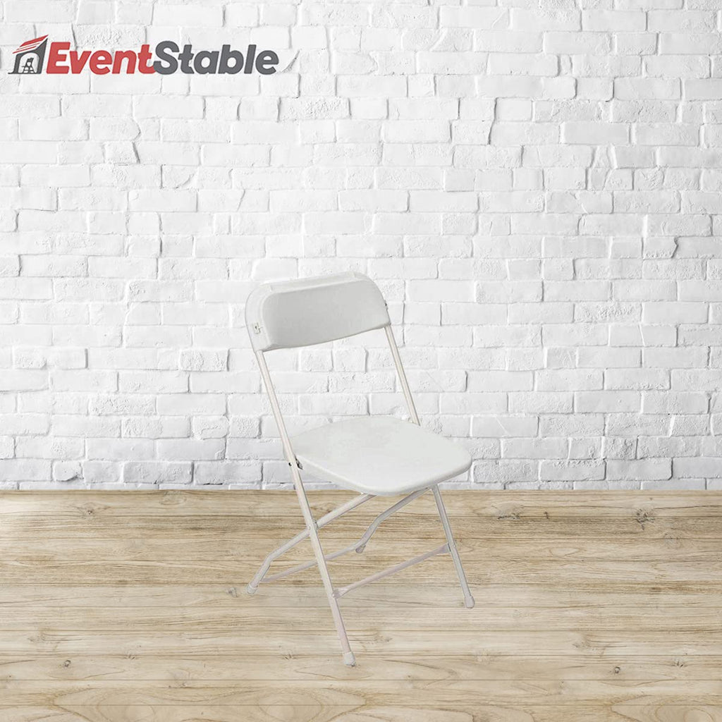 White Stackable Plastic Folding Chair 10-Pack X82243