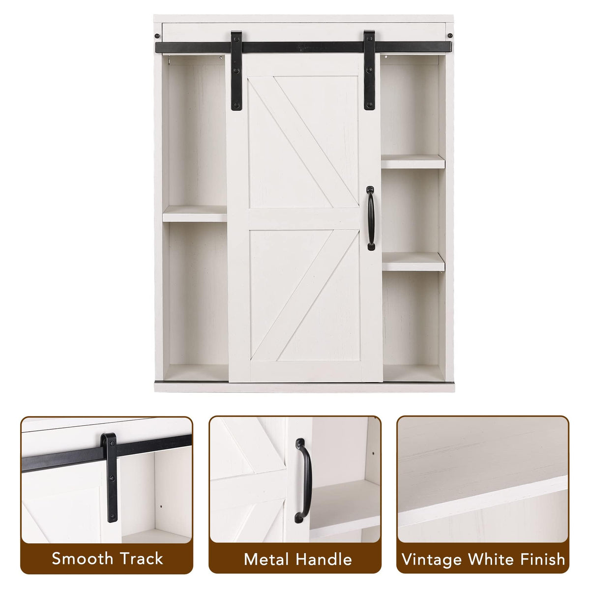 Wall Cabinet with Sliding Barn Door Z837254
