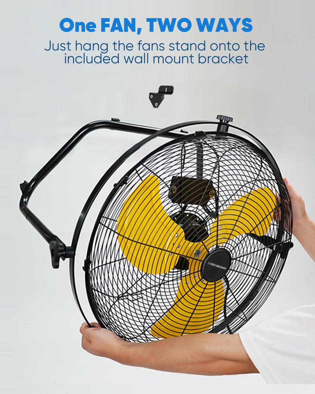 20 Inch Heavy Duty Industrial Metal Floor Fan with Dual 720° Rotation, 3 Speeds T8317