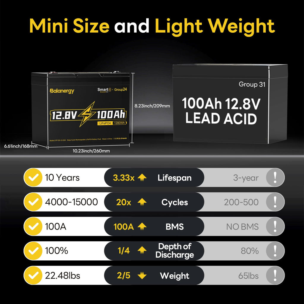 12V 100Ah LiFePO4 Lithium Battery with 100A BMS O62486
