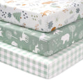 3 Pack Fitted Neutral Baby Crib Sheets S644835