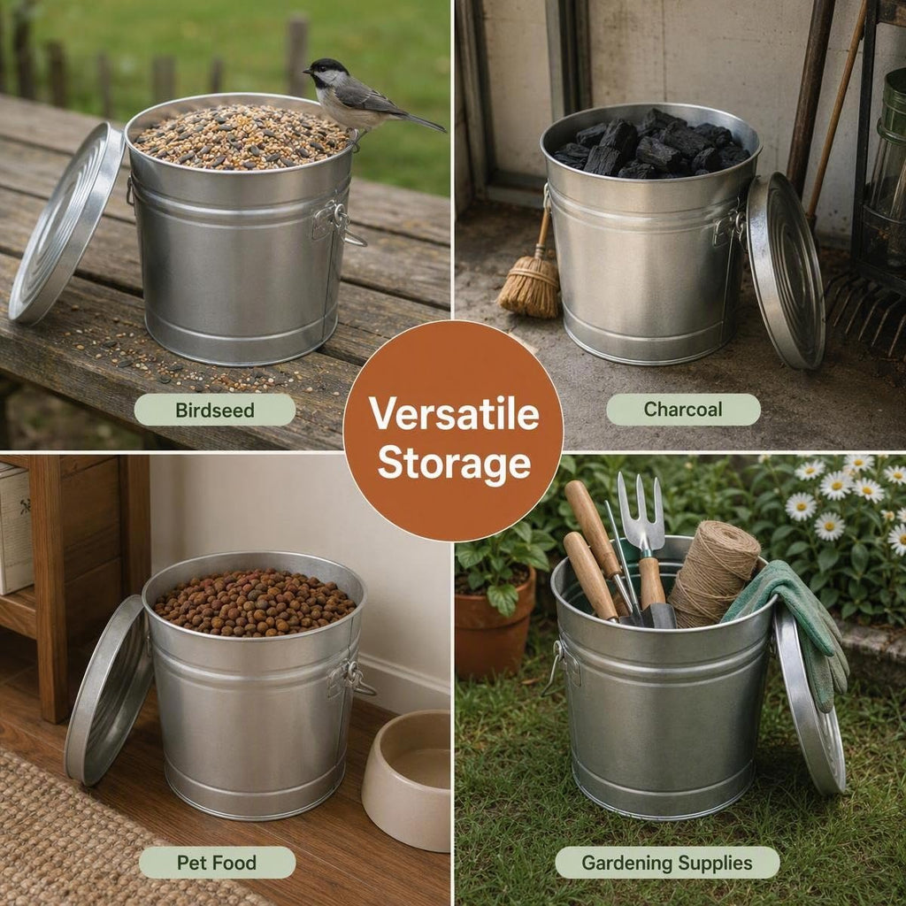 6 Gallon Galvanized Storage Can with Lid M209