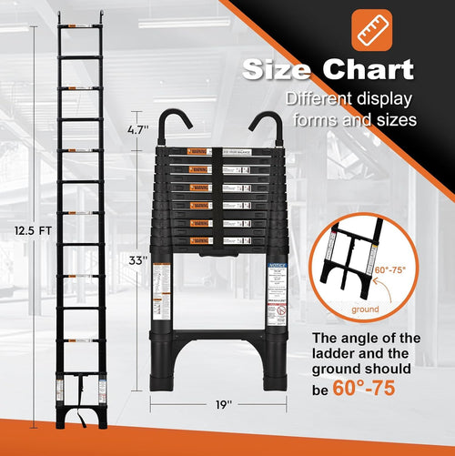 12.5FT Telescoping Extension Ladder U213537