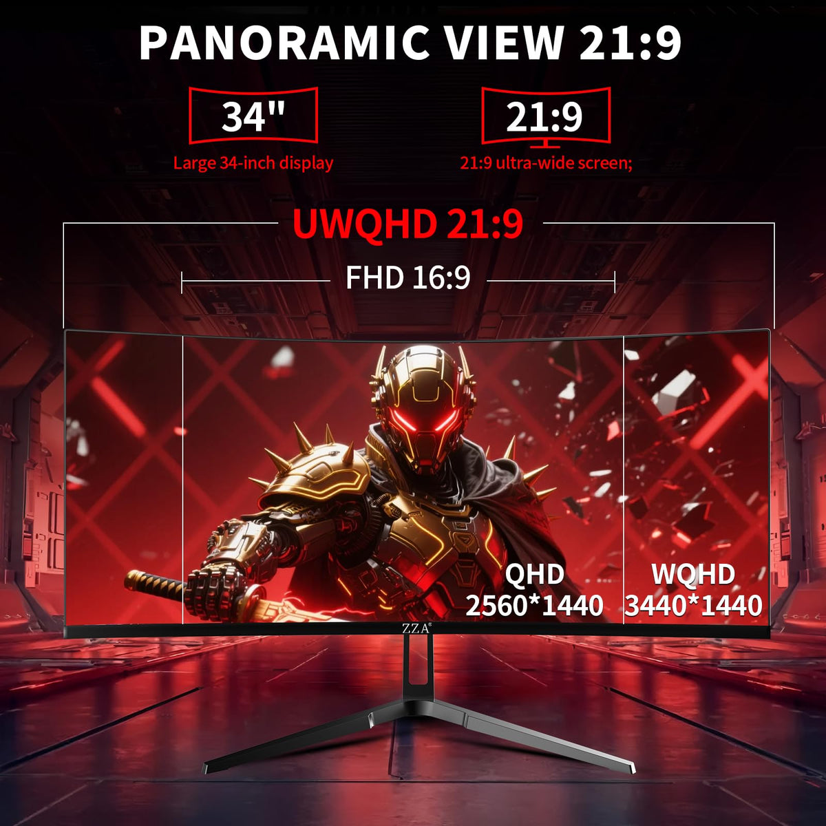 34 Inch Curved Ultrawide Gaming Monitor 240Hz WQHD O44502
