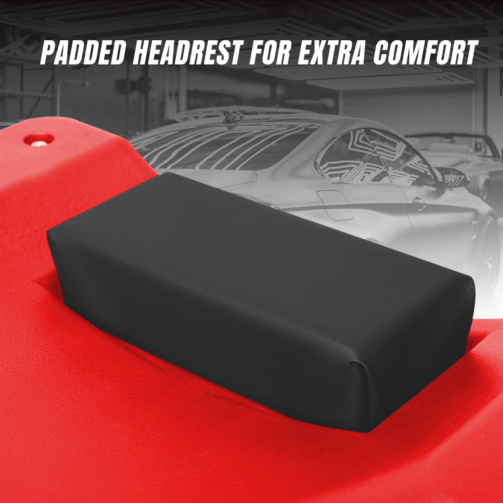 Rolling Garage Creeper with Padded Headrest and 6 Casters D355