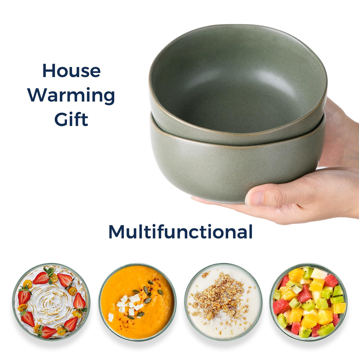 28oz Stoneware Cereal Bowls Set of 4 A605