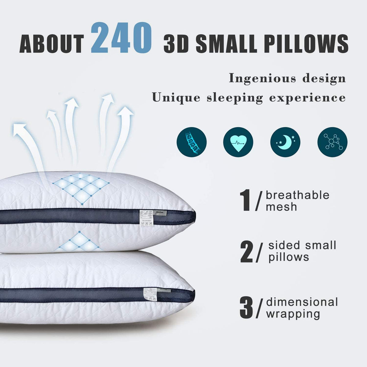 Queen Size Bed Pillows Set of 2 M458