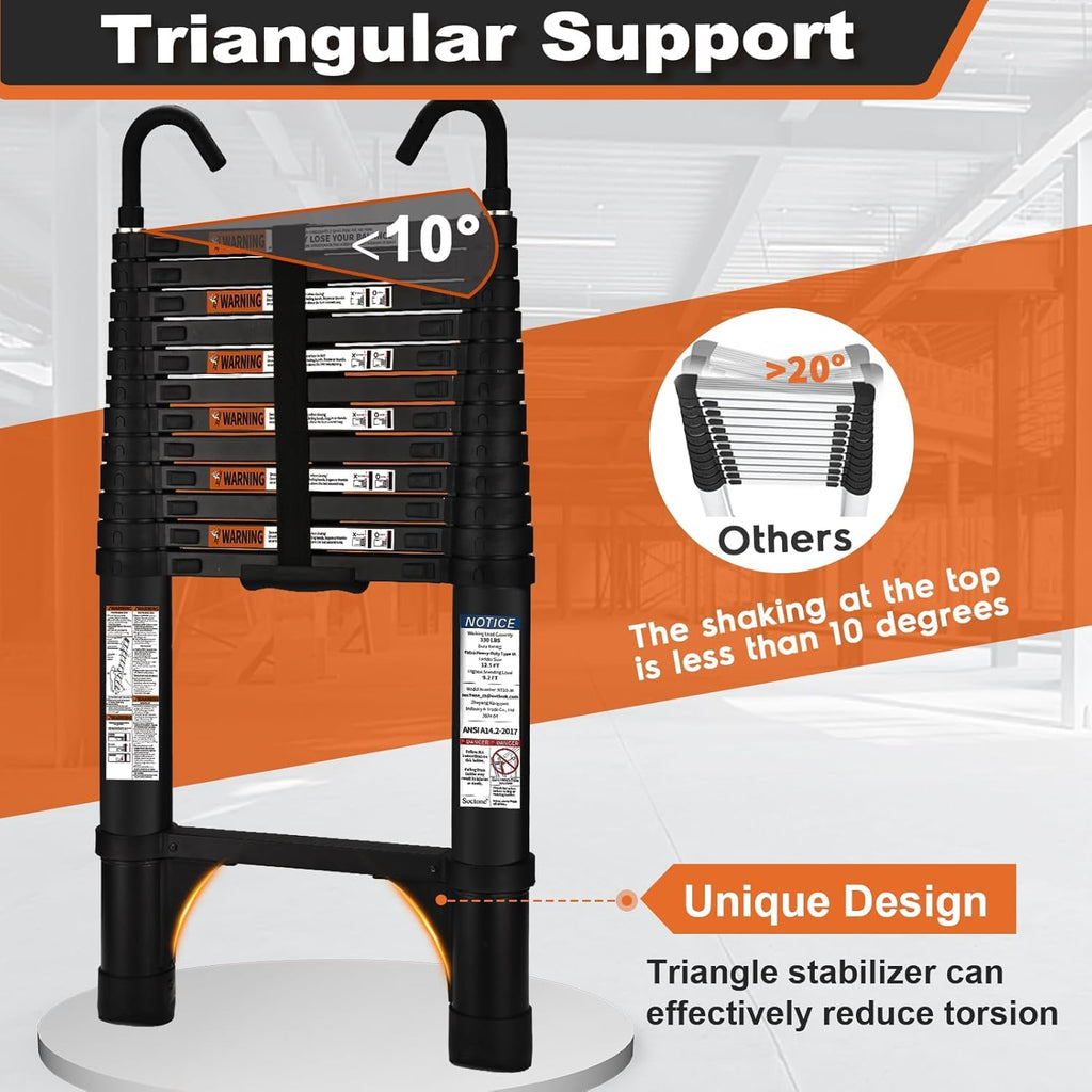 12.5FT Telescoping Extension Ladder U213537