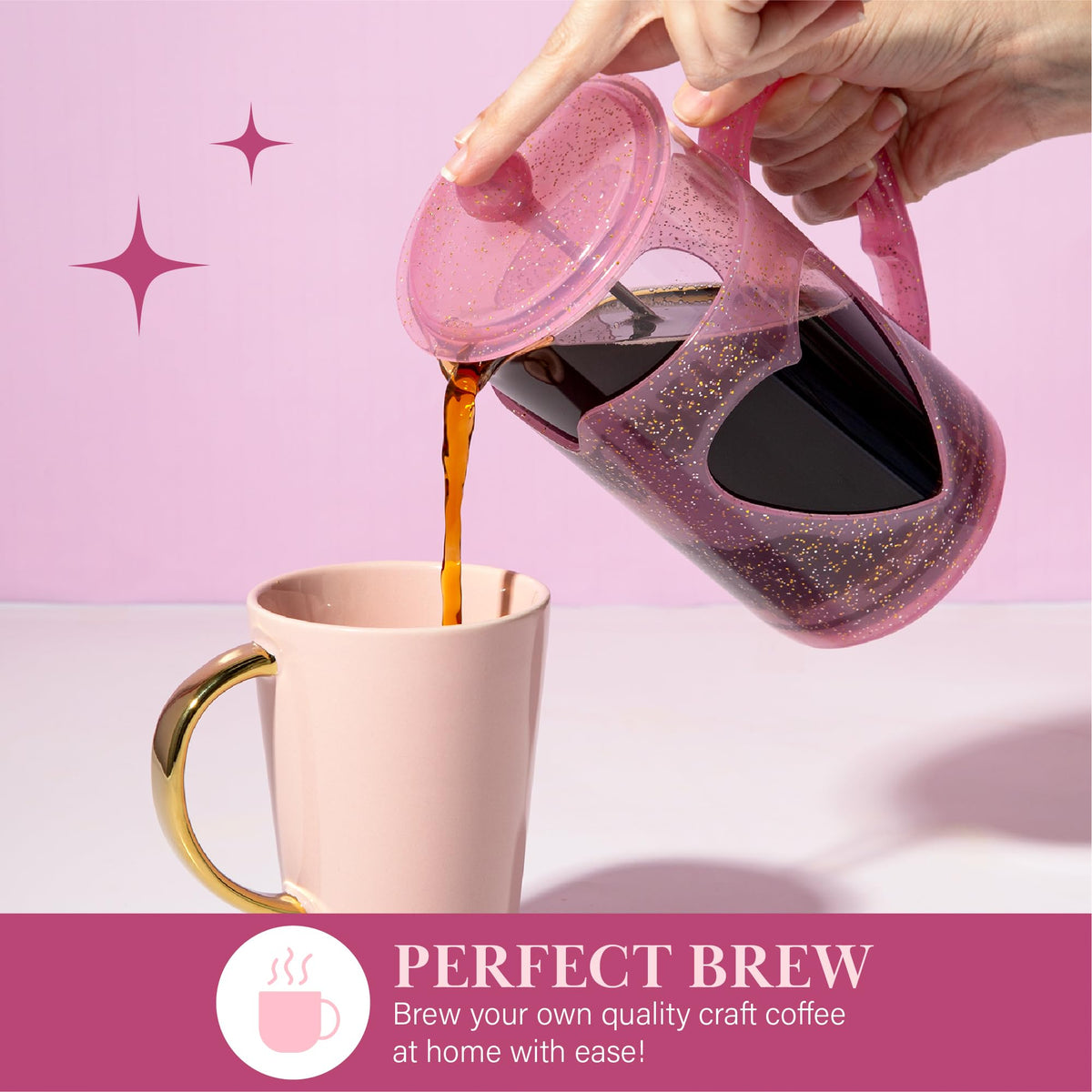 8-Cup Pink French Press Coffee Maker M188707