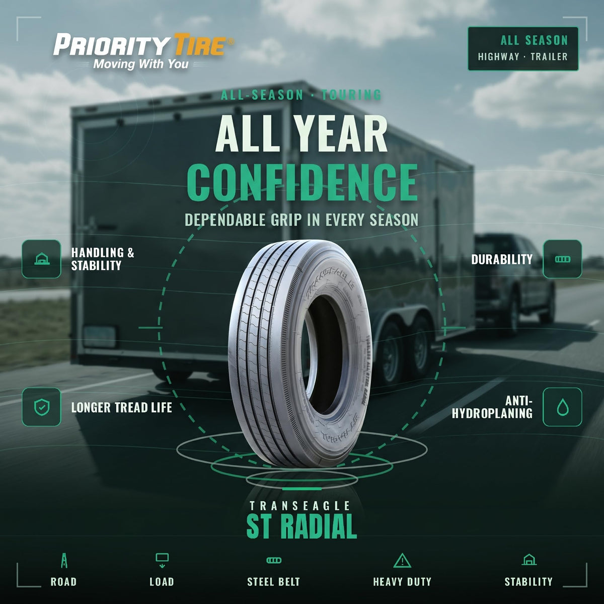 All Season 14 Ply All Steel Tire E885
